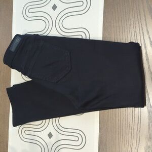 AG Mari High Rise Slim Straight Jeans, Black, Size 24R.